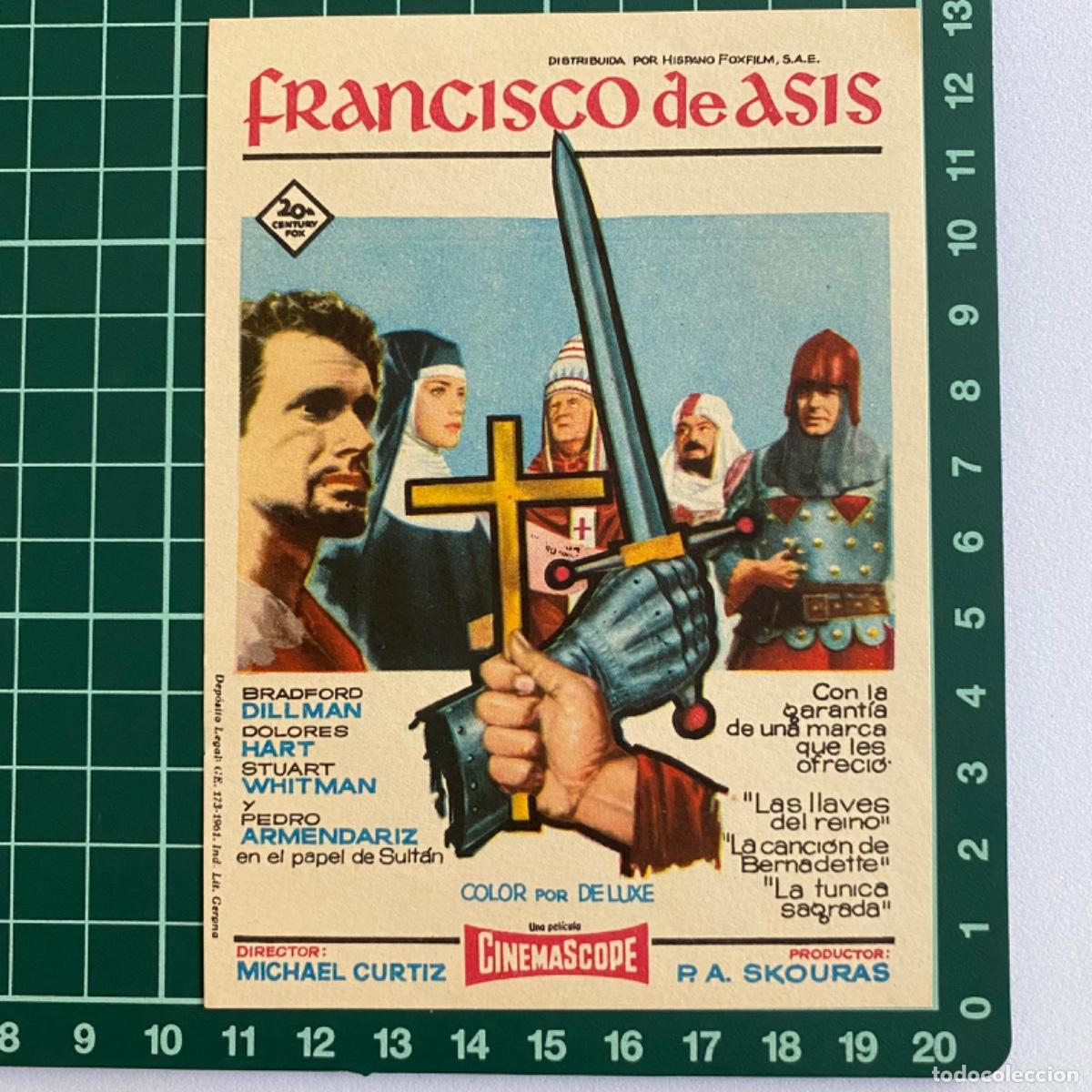 Cine: Programa Folleto de mano cine pelicula Francisco de Asis - Foto 1