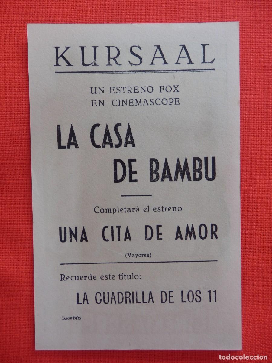 Cine: LA CASA DE BAMBU, ROBERT RYAN, CON PUBLICIDAD KURSAAL REUS, IMPECABLE - Foto 2