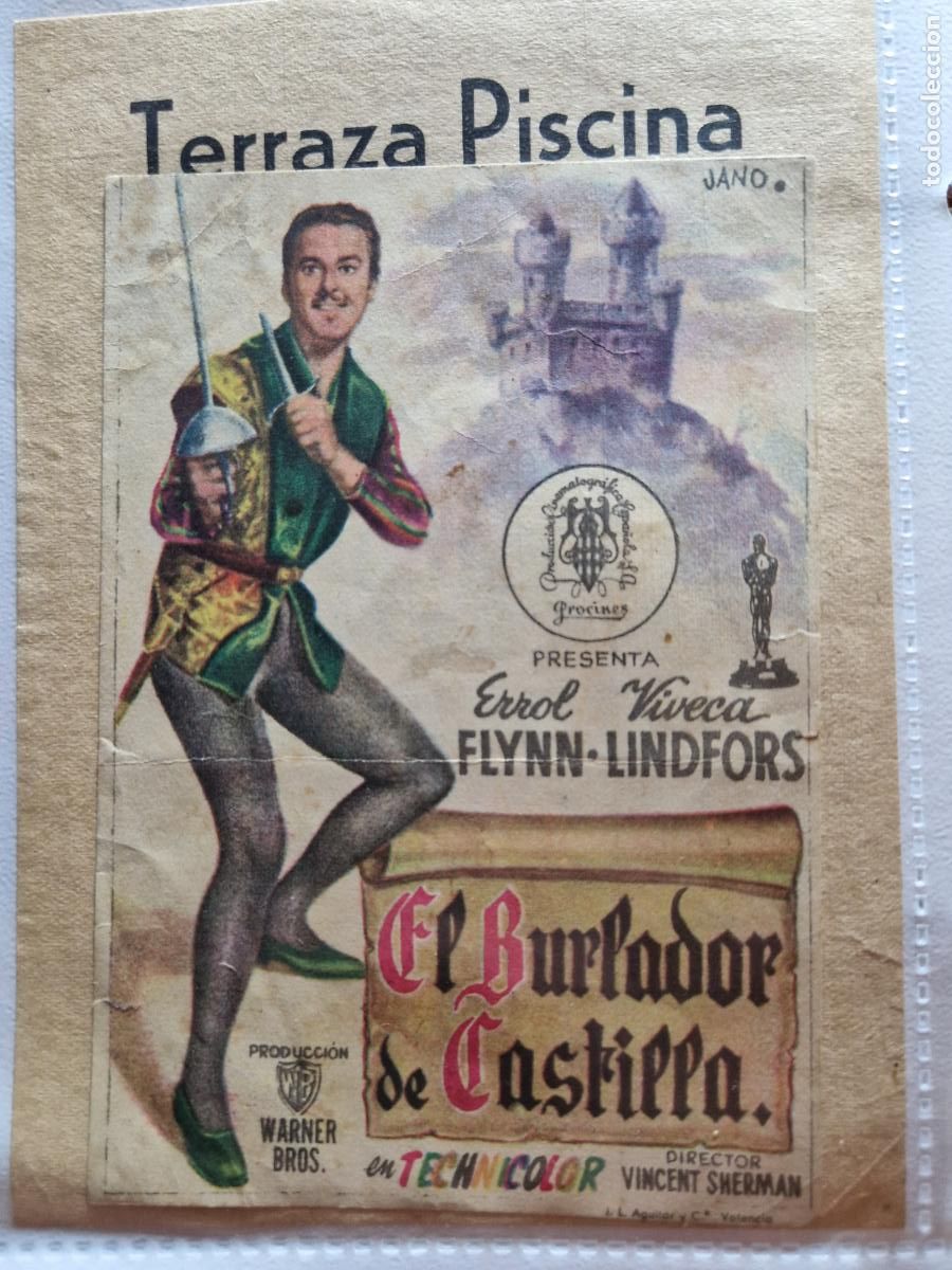  Flyers Publicitaires de films Anciens: EL BURLADOR DE CASTILLA ERROL FLYNN FOLLETO DE MANO