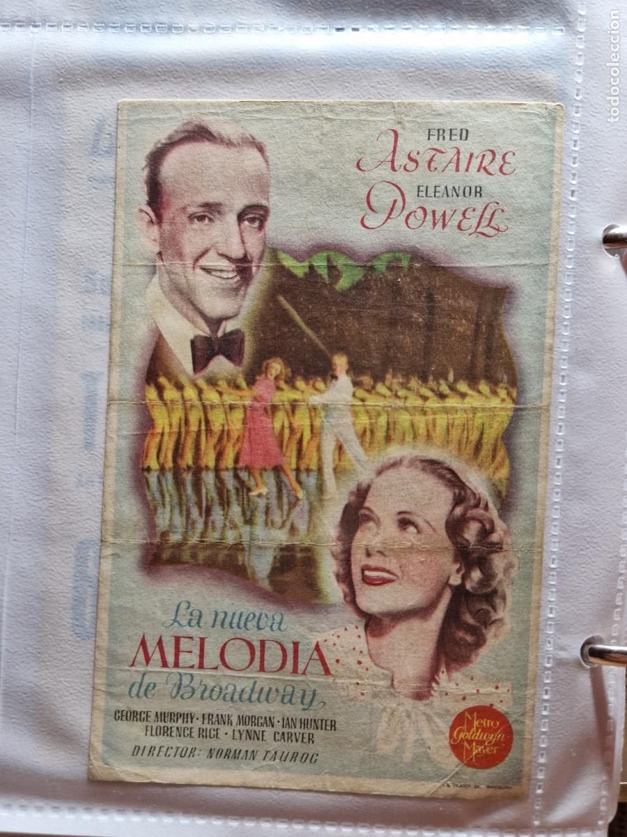  Flyers Publicitaires de films Anciens: LA NUEVA MELODIA DE BROADWAY FRED ASTAIRE FOLLETO DE MANO