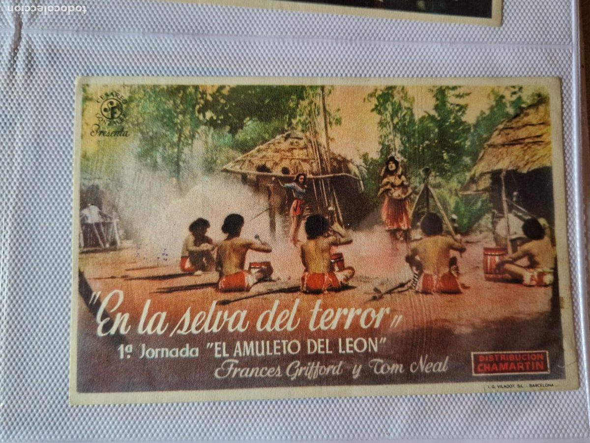  Foglietti di film di film antichi di cinema: EN LA SELVA DEL TERROR EL AMULETO DEL LEON FOLLETO DE MANO