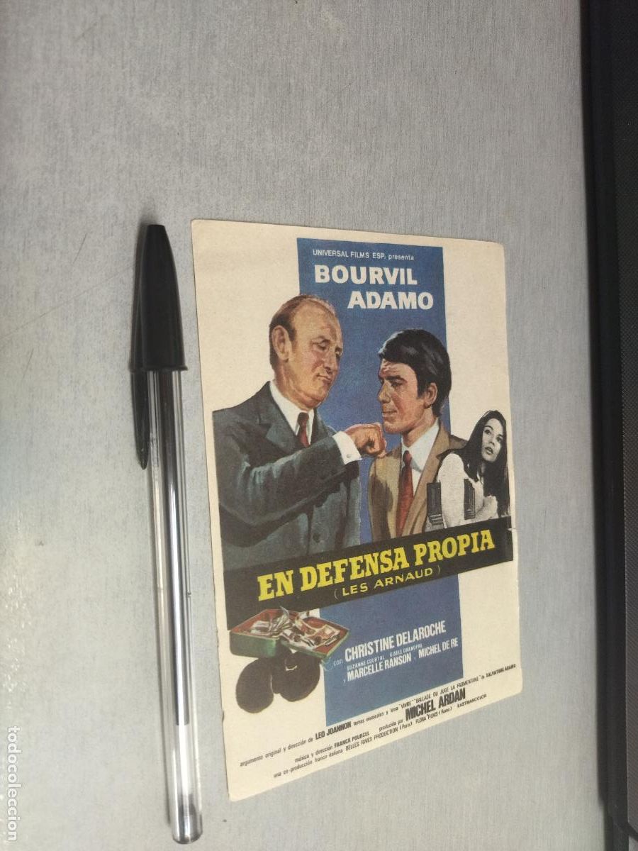  Foglietti di film di film antichi di cinema: EN DEFENSA PROPIA / FOLLETO DE MANO - PUBLICIDAD CINE GLORIA A&Ntilde;O 1972