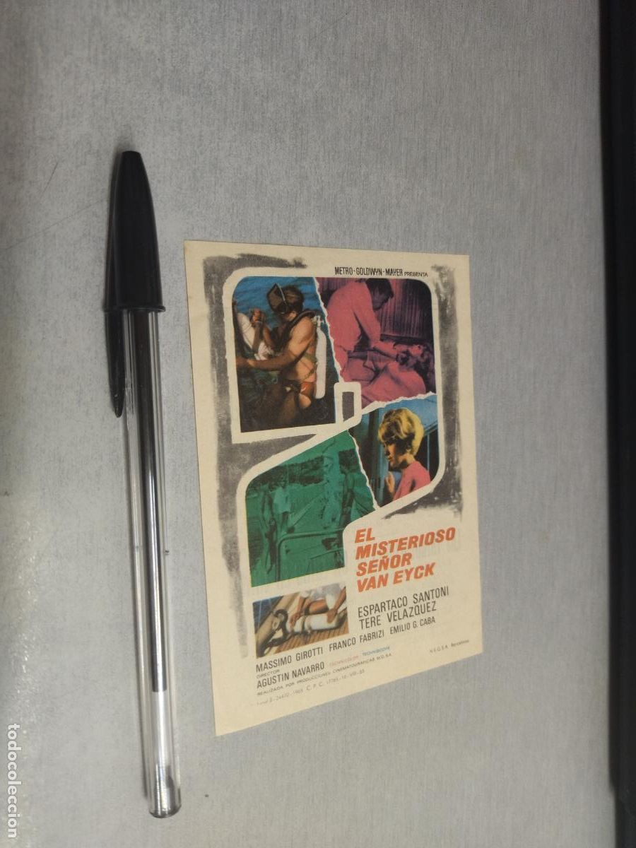  Foglietti di film di film antichi di cinema: EL MISTERIOSO SE&Ntilde;OR VAN EYCK / FOLLETO DE MANO - PUBLICIDAD CINE GLORIA A&Ntilde;O 1966