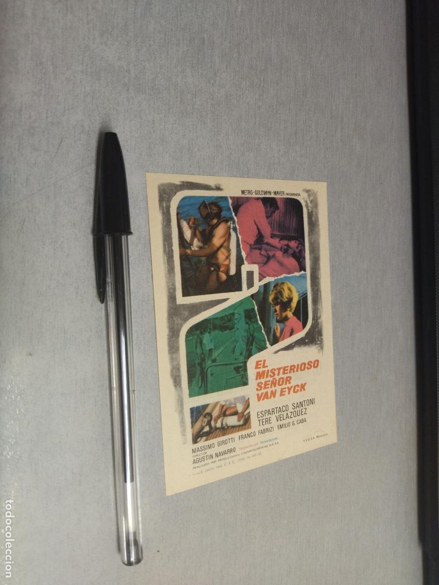  Foglietti di film di film antichi di cinema: EL MISTERIOSO SE&Ntilde;OR VAN EYCK / FOLLETO DE MANO - PUBLICIDAD CINE GLORIA A&Ntilde;O 1966