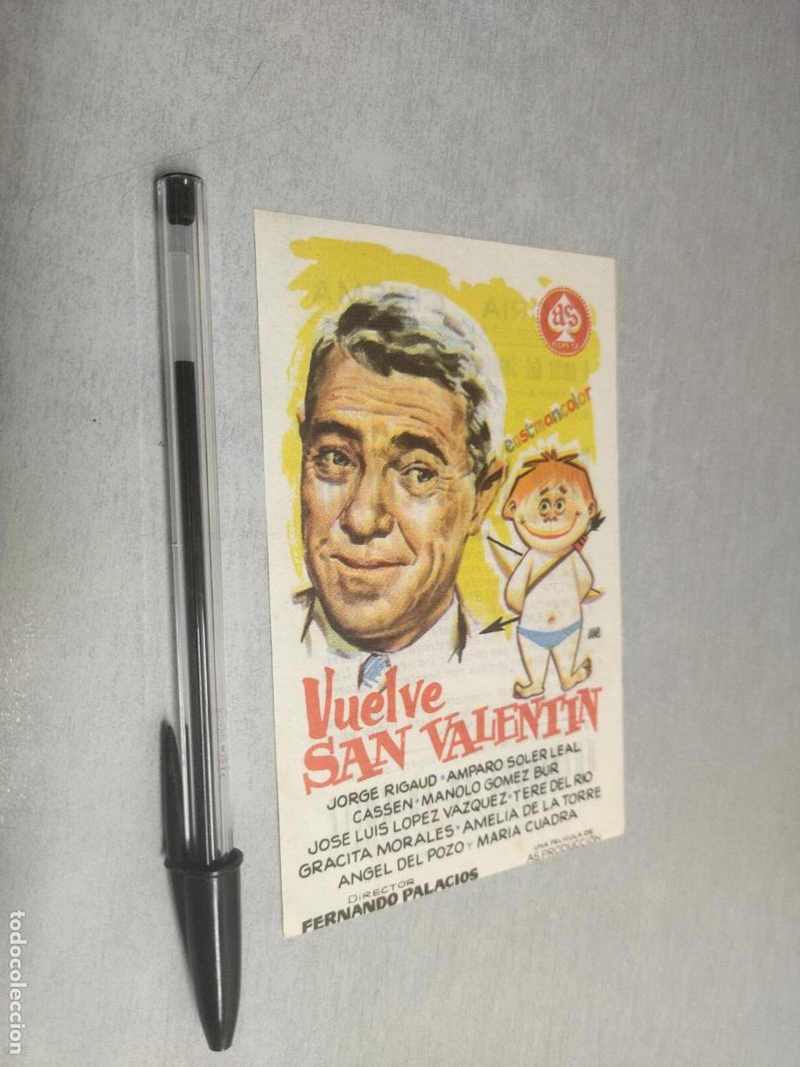 Cine: VUELVE SAN VALENT&Iacute;N / FOLLETO DE MANO - PUBLICIDAD CINE GLORIA ELDA A&Ntilde;O 1963
