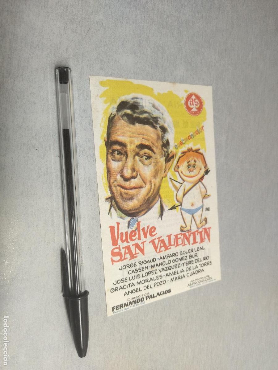 Cine: VUELVE SAN VALENT&Iacute;N / FOLLETO DE MANO - PUBLICIDAD CINE GLORIA ELDA A&Ntilde;O 1963