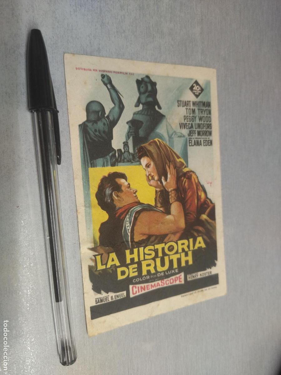 Cine: LA HISTORIA DE RUTH / FOLLETO DE MANO - PUBLICIDAD CINE GLORIA ELDA A&Ntilde;O 1962
