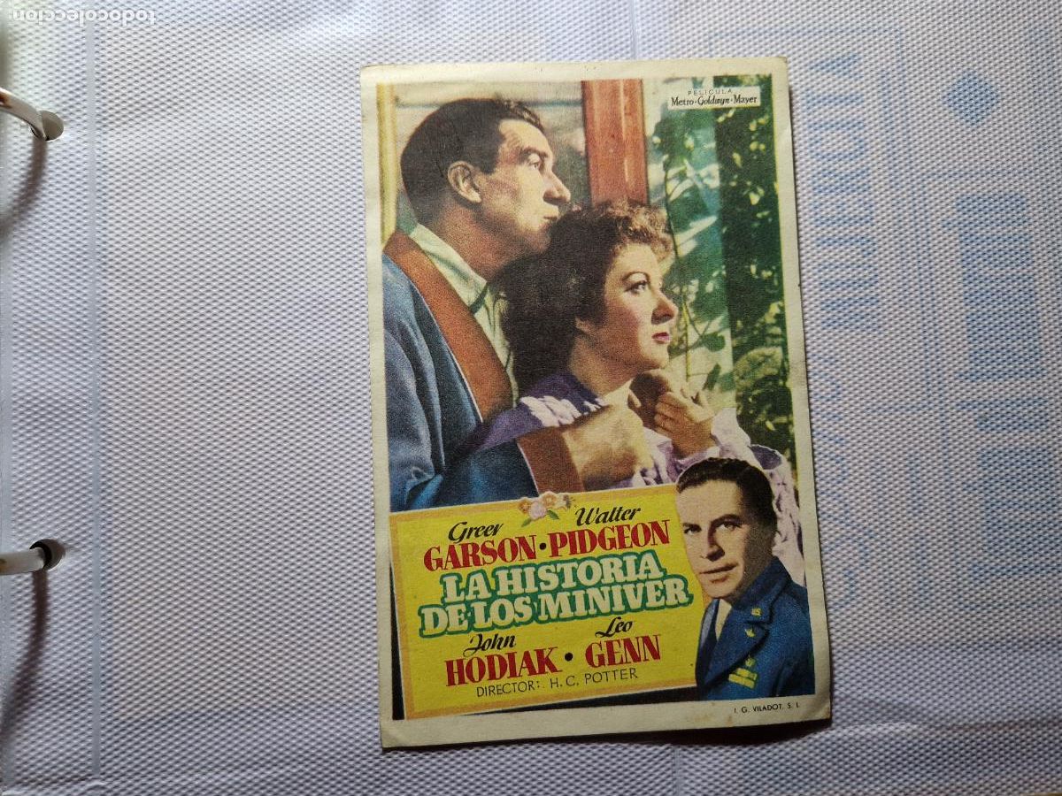  Foglietti di film di film antichi di cinema: LA HISTORIA DE LOS MINIVER FOLLETO DE MANO