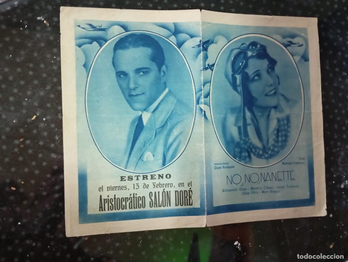 Folhetos de m&atilde;o de filmes antigos de cinema: AL3-.PROGRAMA DE CINE --- - NO NO NANETTE ct