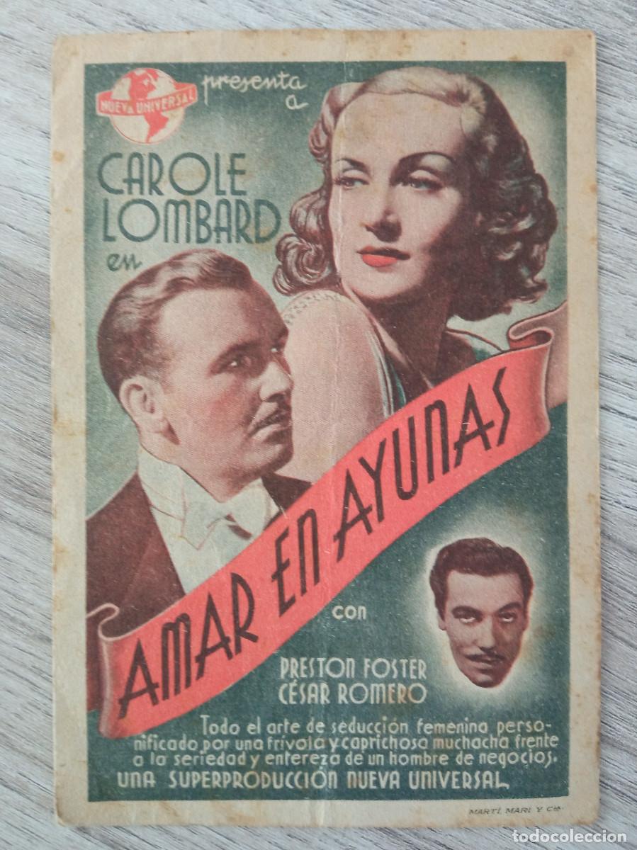 Cine: AMAR EN AYUNAS, CAROLE LOMBARD, FERIA DE MUESTRAS DE BARCELONA, 1944