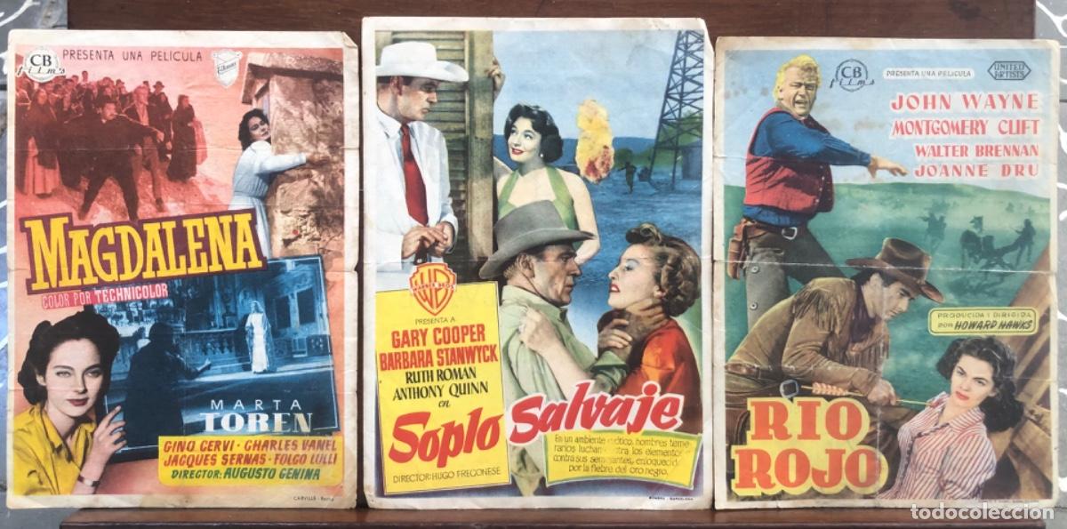 Folhetos de m&atilde;o de filmes antigos de cinema: 3 PROGRAMAS DE MANO - CINE SAL&Oacute;N NOVEDADES DE LLOSETA (MALLORCA) - VER FOTOS Y DORSO