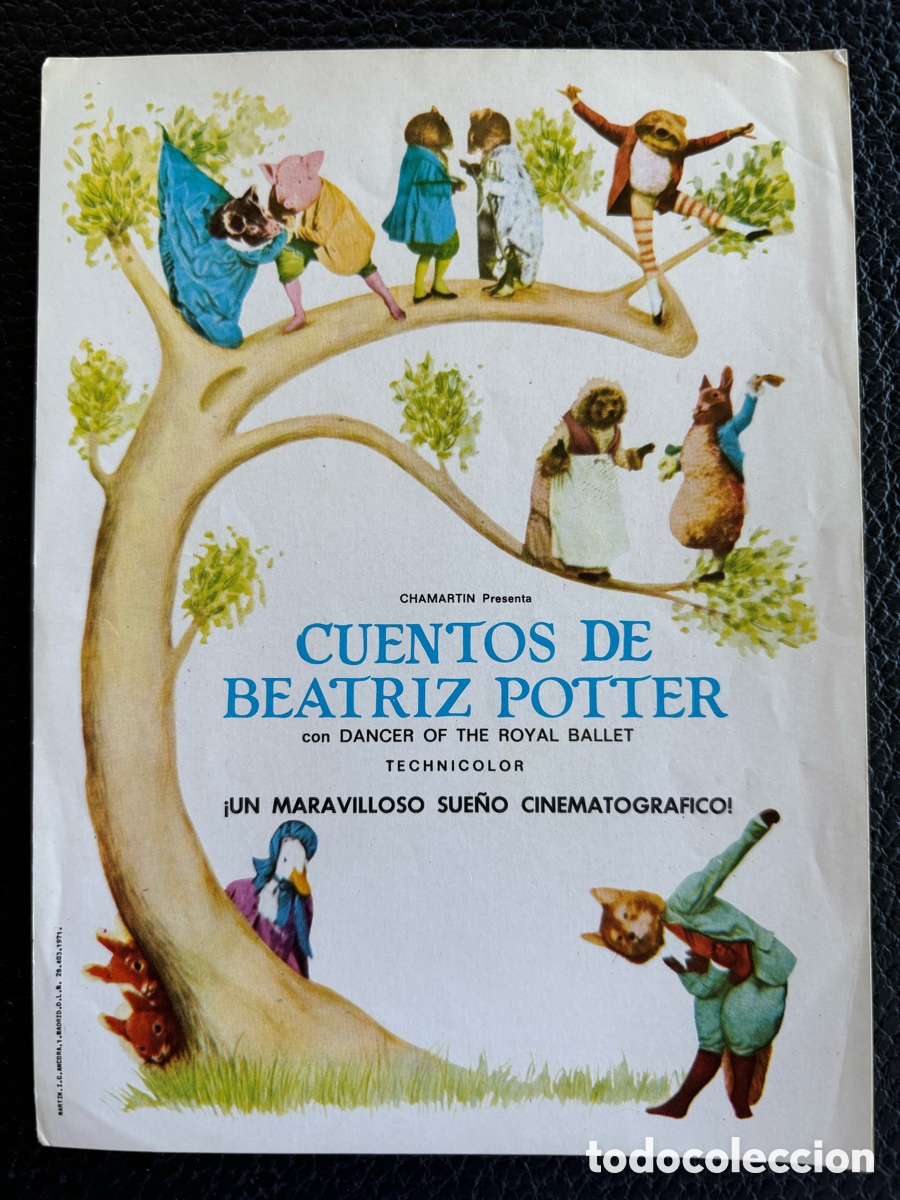 Cine: Cuentos de Beatriz Potter. Programa de mano cine. 1971. Muy raro. - Foto 1