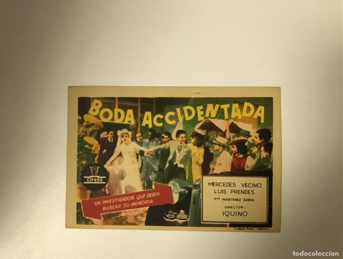 Cine: Programa de cine Folleto de mano Boda accidentada - Foto 1