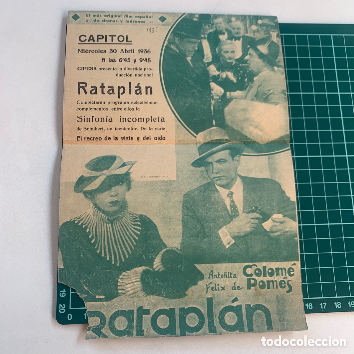 Cine: Programa de cine folleto de mano pelicula rataplan 1936 capitol - Foto 2