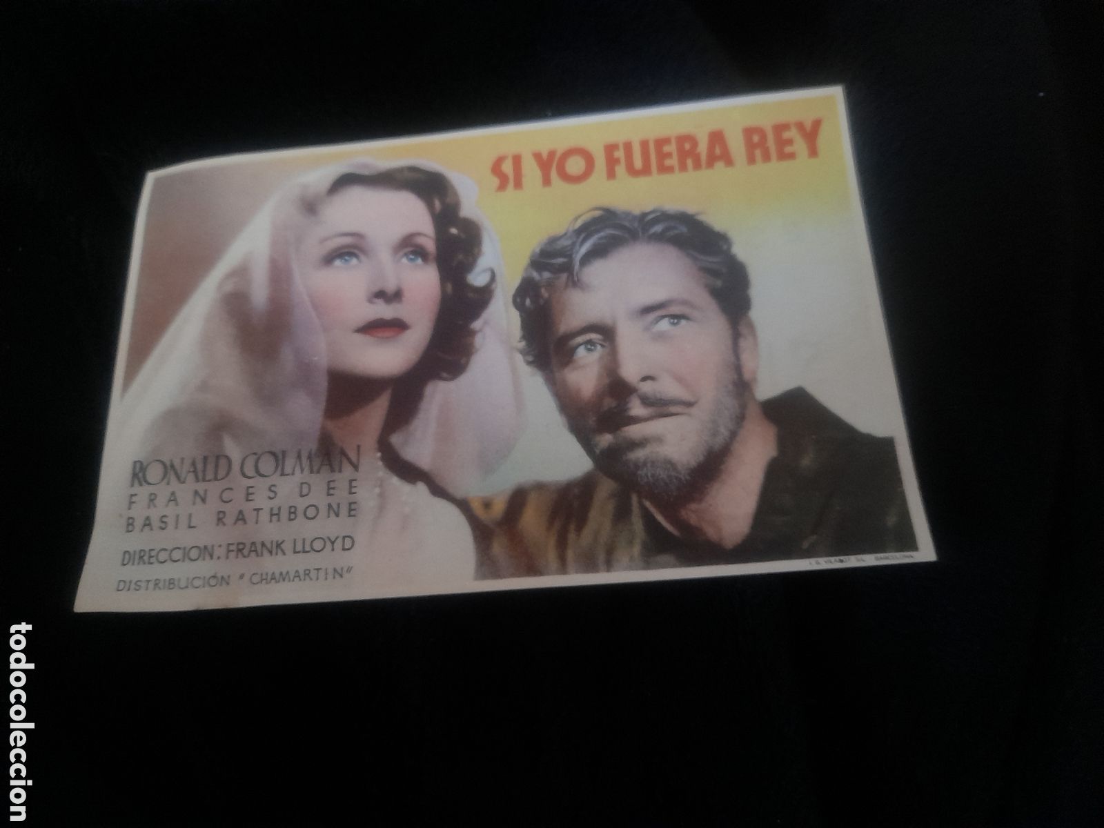  Flyers Publicitaires de films Anciens: Antiguo folleto de mano de Cine, Si Yo fuera Rey de 1942, Palacio de la M&uacute;sica
