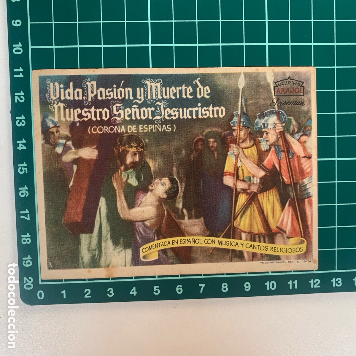 Cine: Programa de cine folleto de mano pelicula vida pasion muerte nuestro se&ntilde;or jesucristo corona espinas