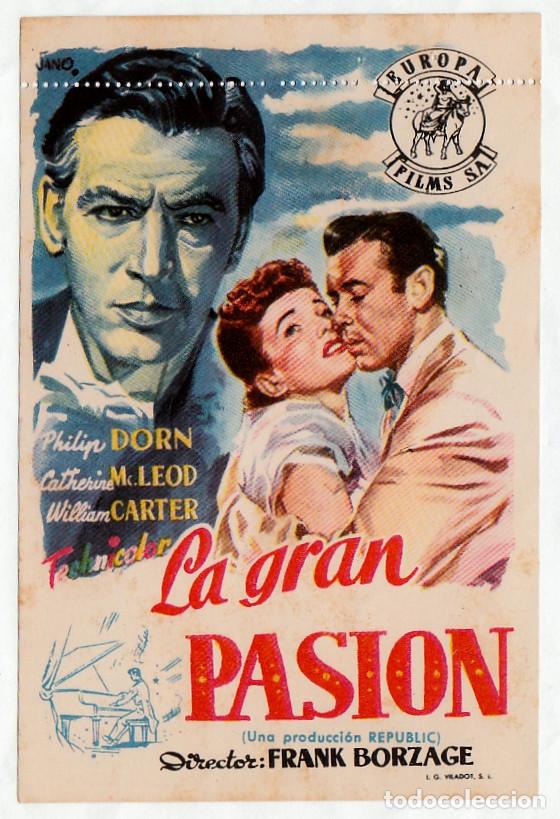 Cine: La Gran Pasi&oacute;n. Director Frank Borzage. Europa Films 50s h aa
