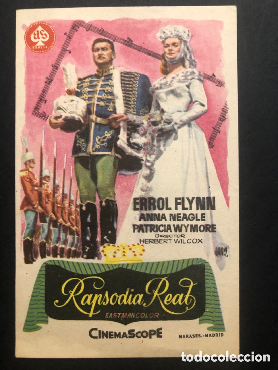 Cine: Programa rapsodia real errol flynn Con publicidad cine banda primitiva liria A10