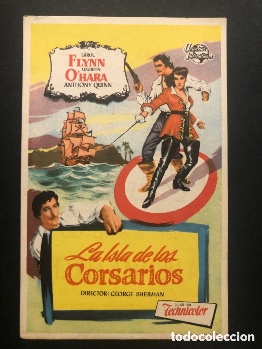 Cine: Programa la isla de los corsarios errol flynn Con publicidad circuito cines de sans A10
