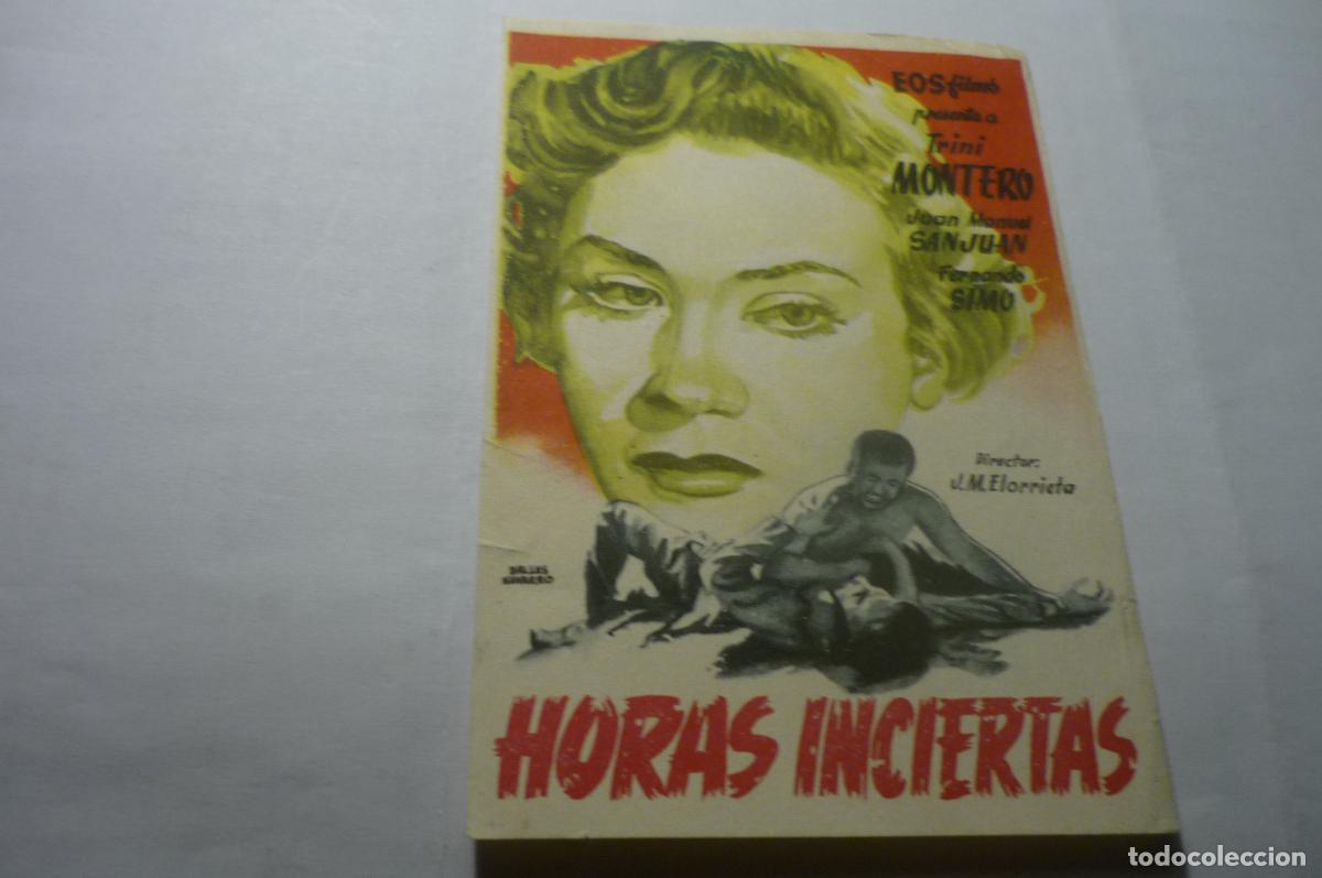  Foglietti di film di film antichi di cinema: programa horas inciertas.-trini montero
