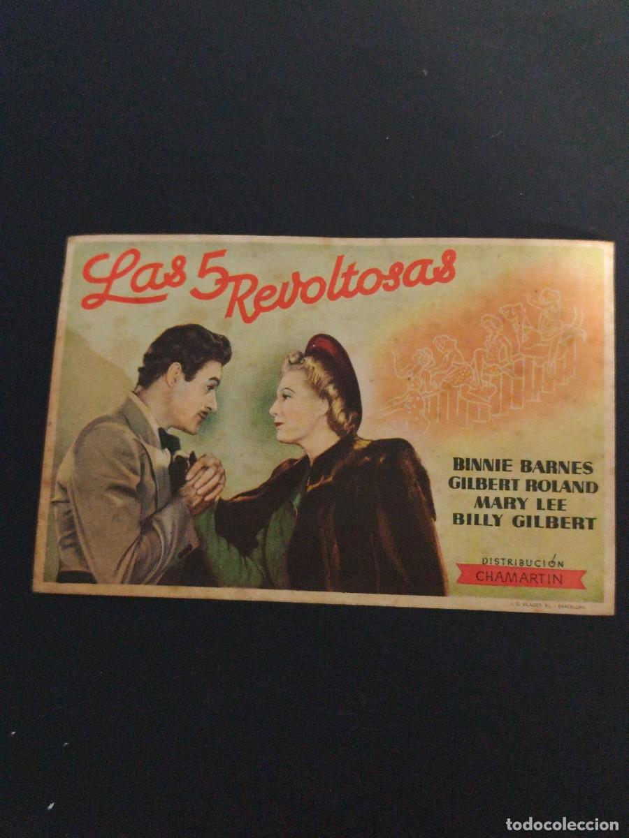 Folhetos de m&atilde;o de filmes antigos de cinema: Las 5 revoltosas sin publicidad