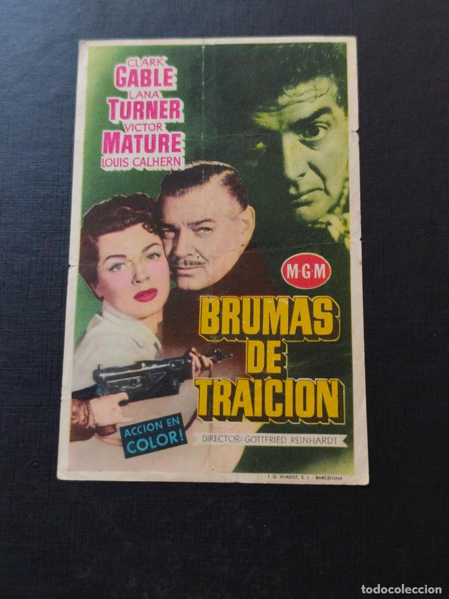 Folhetos de m&atilde;o de filmes antigos de cinema: Brumas de traici&oacute;n con publicidad Teatro &Aacute;lvarez Quintero