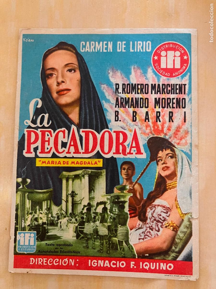 Folhetos de m&atilde;o de filmes antigos de cinema: La pecadora - Programa de cine C/P Badalona