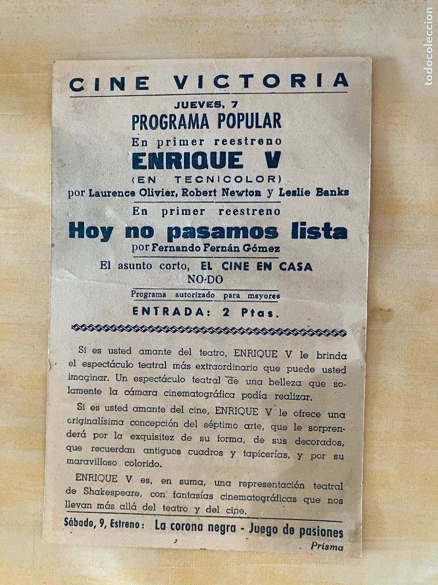 Cine: Enrique V - Programa de cine C/P Badalona - Foto 2