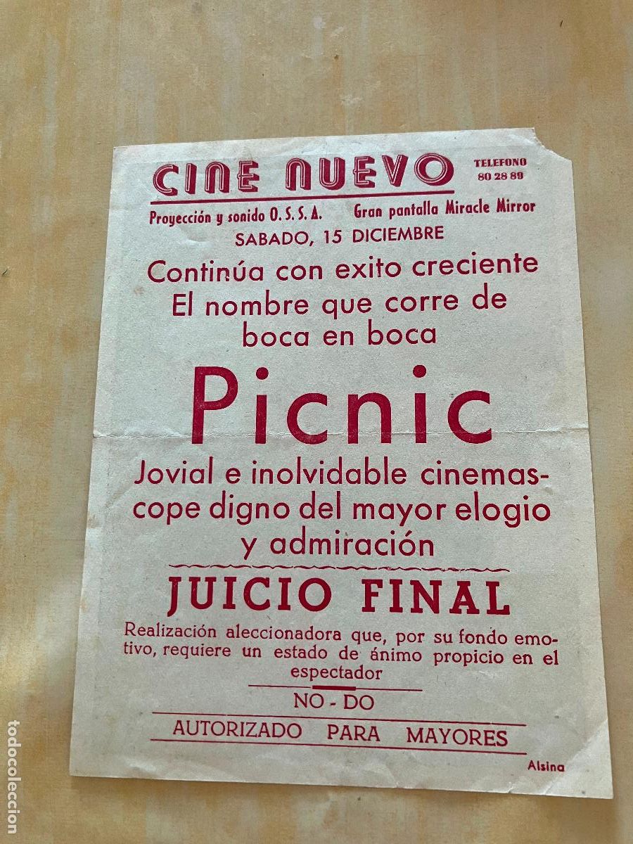 Cine: Picnic - Programa de cine C/P Badalona - Foto 2