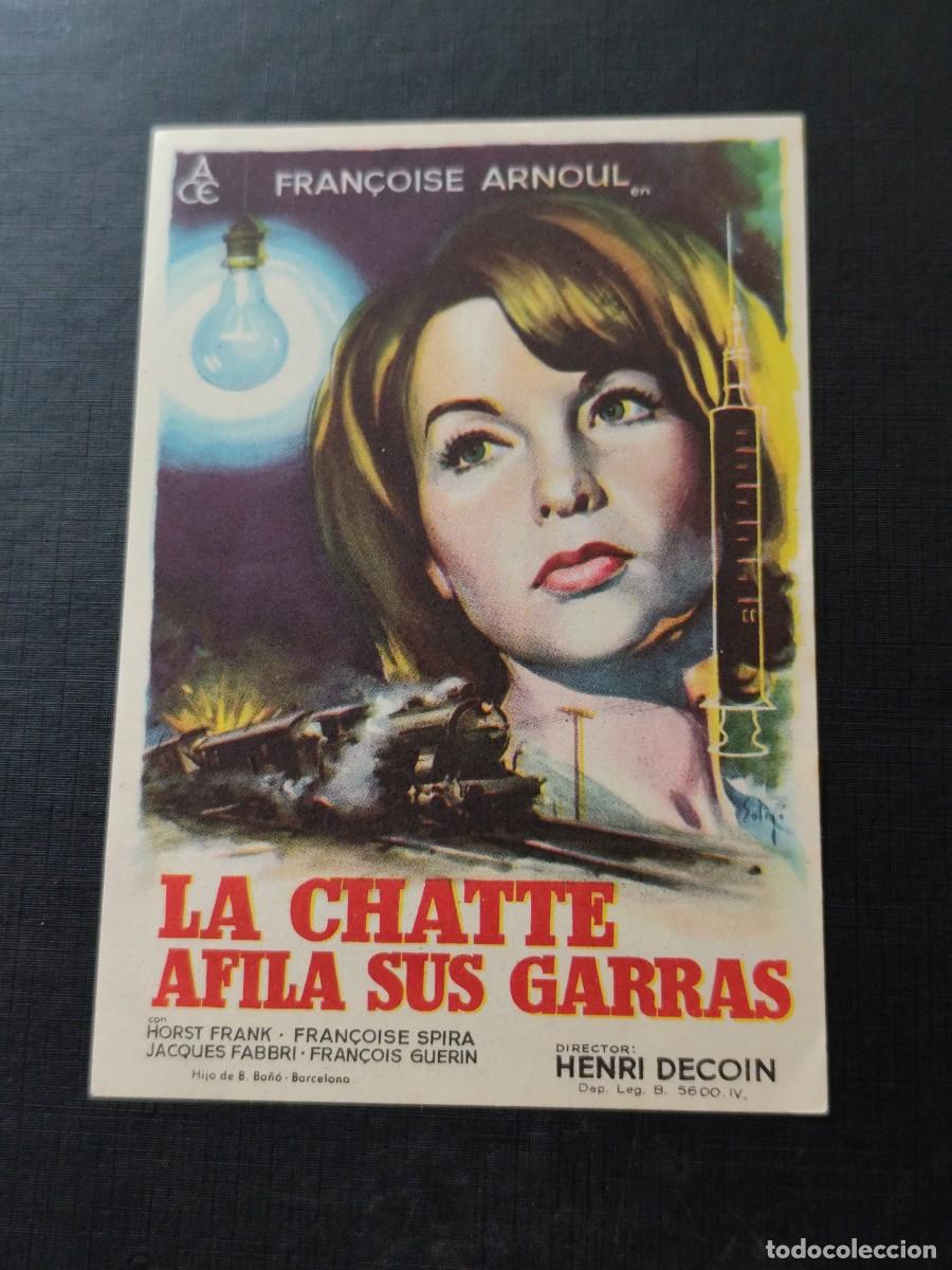 Folhetos de m&atilde;o de filmes antigos de cinema: La chatte afila sus garras sin publicidad
