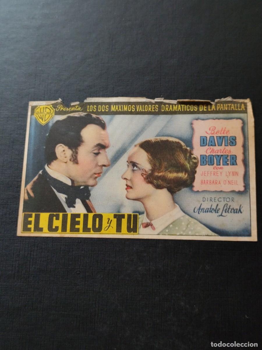 Folhetos de m&atilde;o de filmes antigos de cinema: El cielo y tu sin publicidad