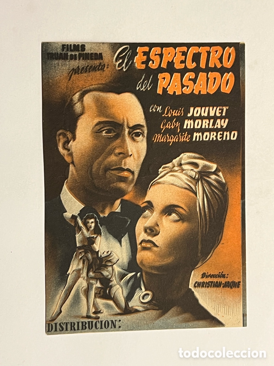 Folhetos de m&atilde;o de filmes antigos de cinema: ELCHE. CINE AVENIDA, El Espectro del pasado. Direcci&oacute;n CHRISTIAN JAQUE (a.1946) Drama