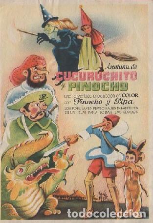 Cine: PROGRAMA DE CINE: AVENTURAS DE CUCURUCHITO Y PINOCHO PC-8038 - Foto 1