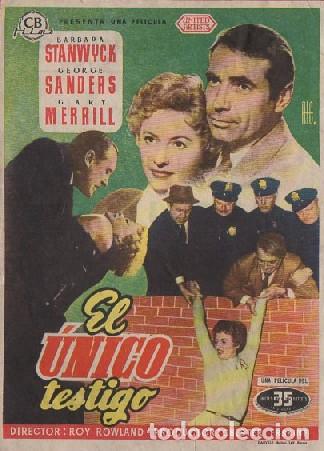 Cine: PROGRAMA DE CINE: EL UNICO TESTIGO PC-8051 - Foto 1