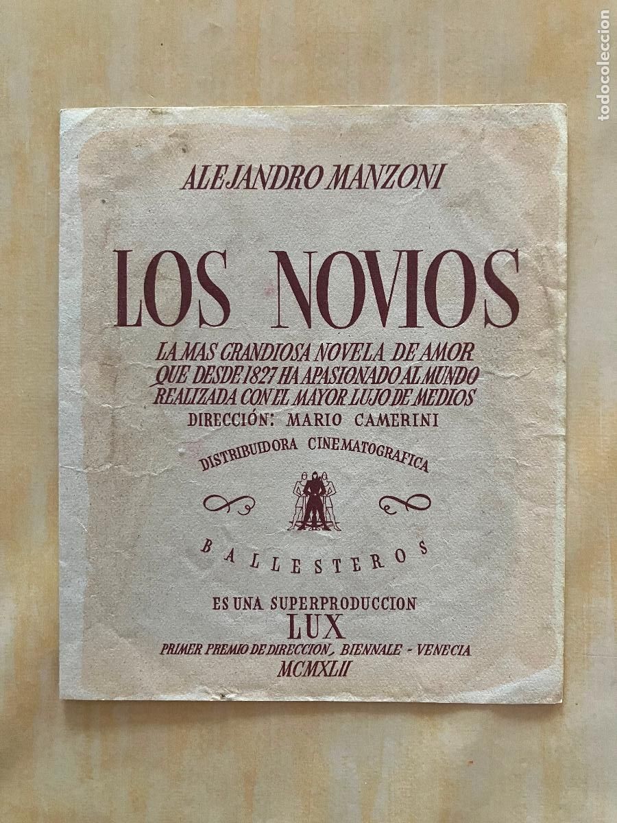 Cine: Los novios - Programa de cine doble Badalona C/P 1943