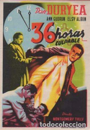 Cine: PROGRAMA DE CINE: 36 HORAS CULPABLE PC-8066 - Foto 1