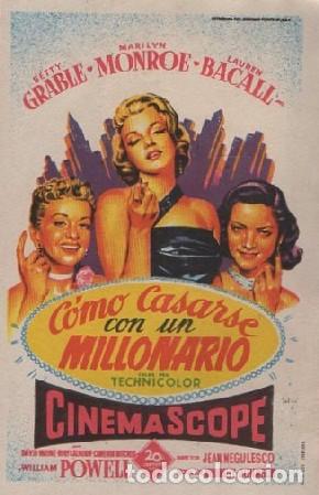 Cine: PROGRAMA DE CINE: COMO CASARSE CON UN MILLONARIO PC-8080 - Foto 1