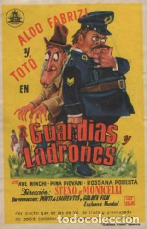Cine: PROGRAMA DE CINE: GUARDIAS Y LADRONES PC-8087 - Foto 1