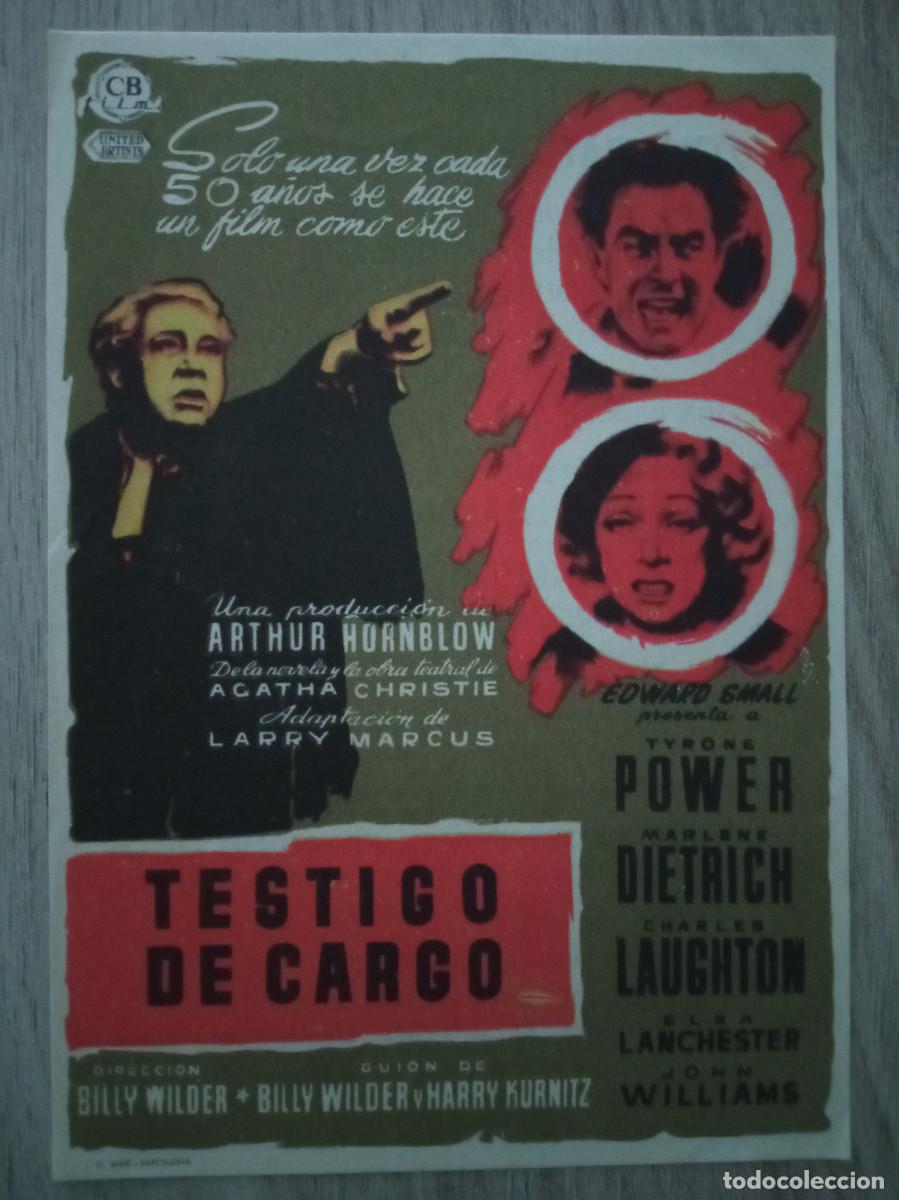 Cine: TESTIGO DE CARGO, TYRONE POWER, CHARLES LAUGHTON, TEATRO BUENOS AIRES, BILBAO