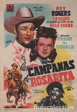 Cine: PROGRAMA DE CINE: LAS CAMPANAS DE ROSARITA PC-8143 - Foto 1