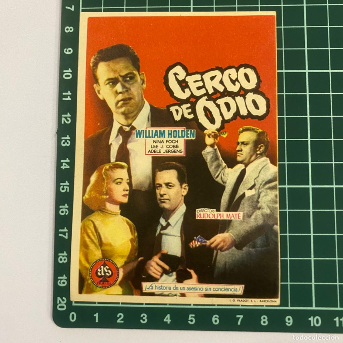 Cine: folleto de mano programa de cine pelicula Cerco de odio - Foto 1