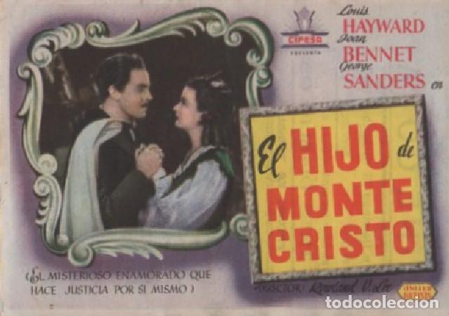 Cine: PROGRAMA DE CINE: EL HIJO DE MONTE CRISTO PC-8171 - Foto 1