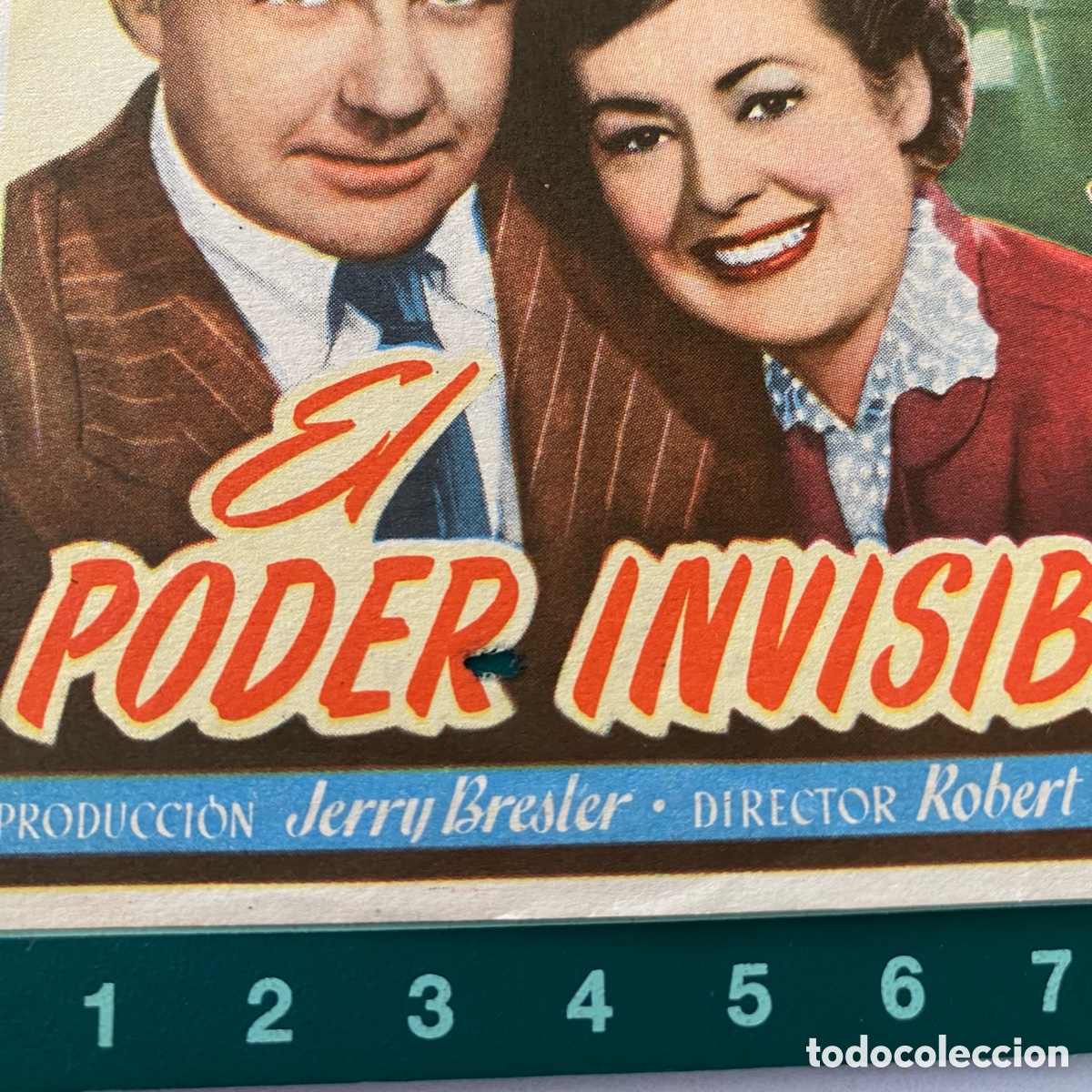 Cine: folleto de mano programa de cine pelicula El poder invisible 1953 Rialto castellon - Foto 2