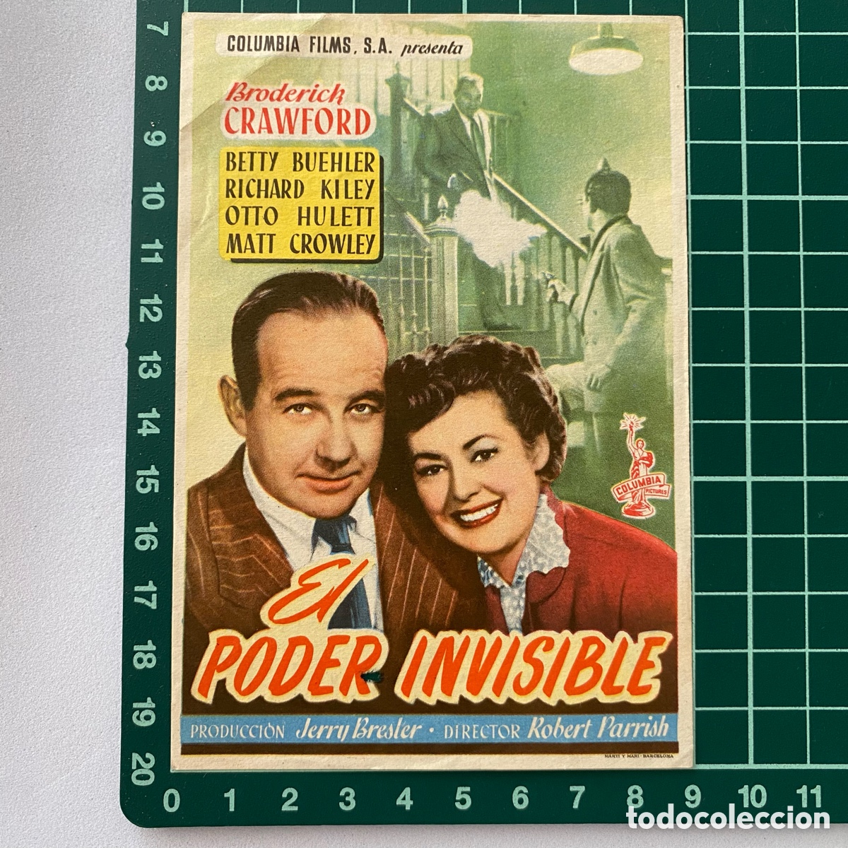 Cine: folleto de mano programa de cine pelicula El poder invisible 1953 Rialto castellon - Foto 1