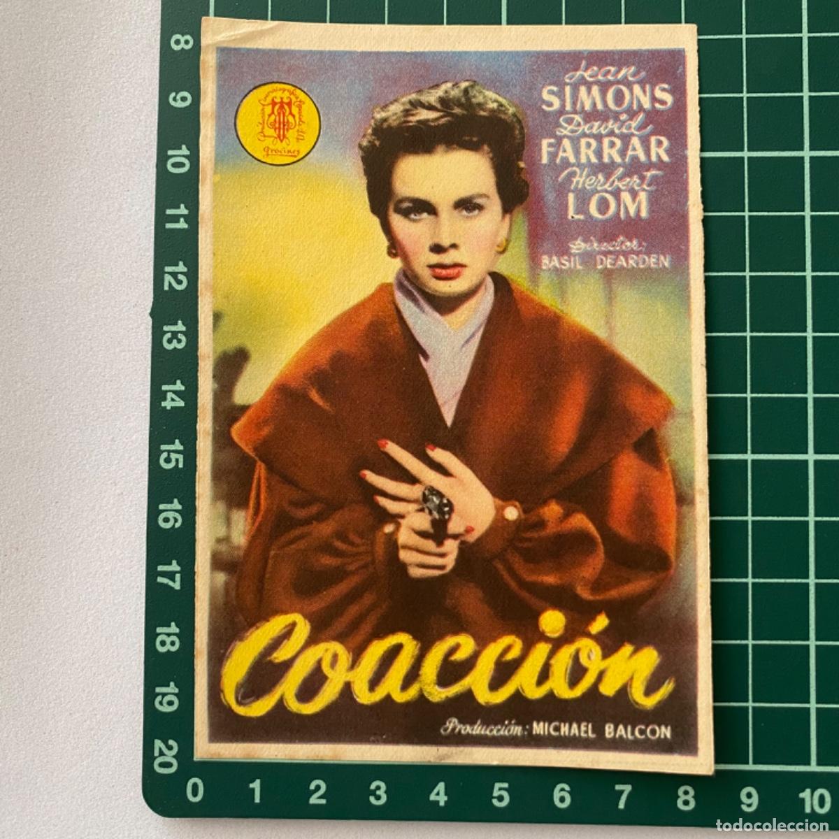 Cine: folleto de mano programa de cine pelicula Coaccion - Foto 1
