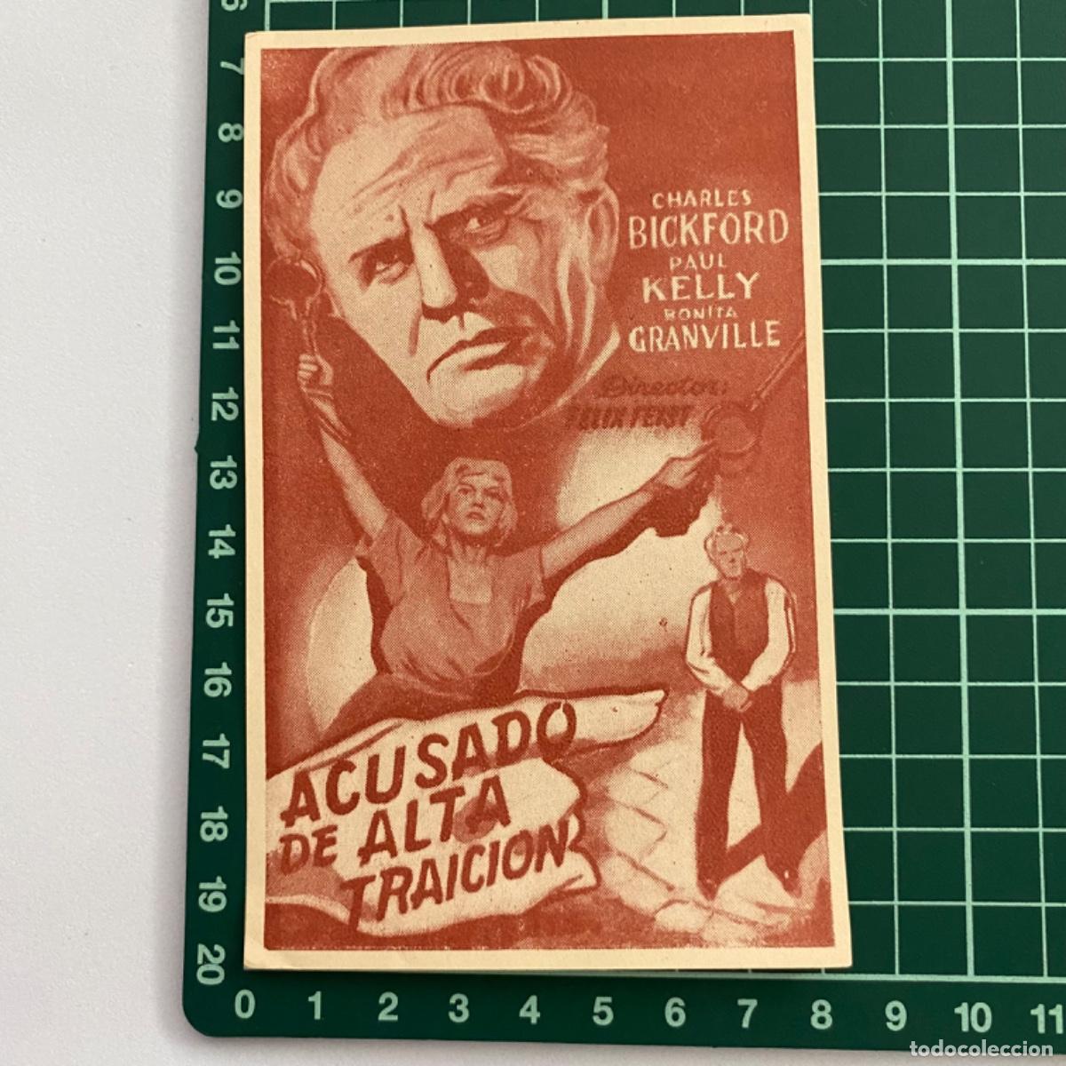Cine: folleto de mano programa de cine pelicula acusado de Alta traicion - Foto 1