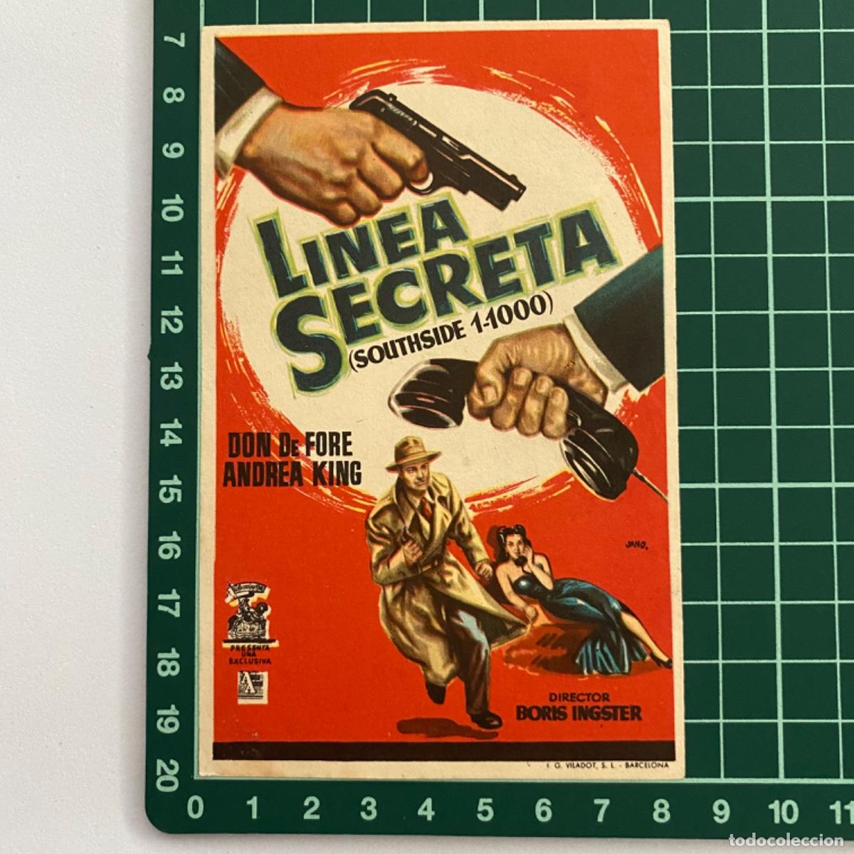 Cine: folleto de mano programa de cine pelicula Linea secreta - Foto 1