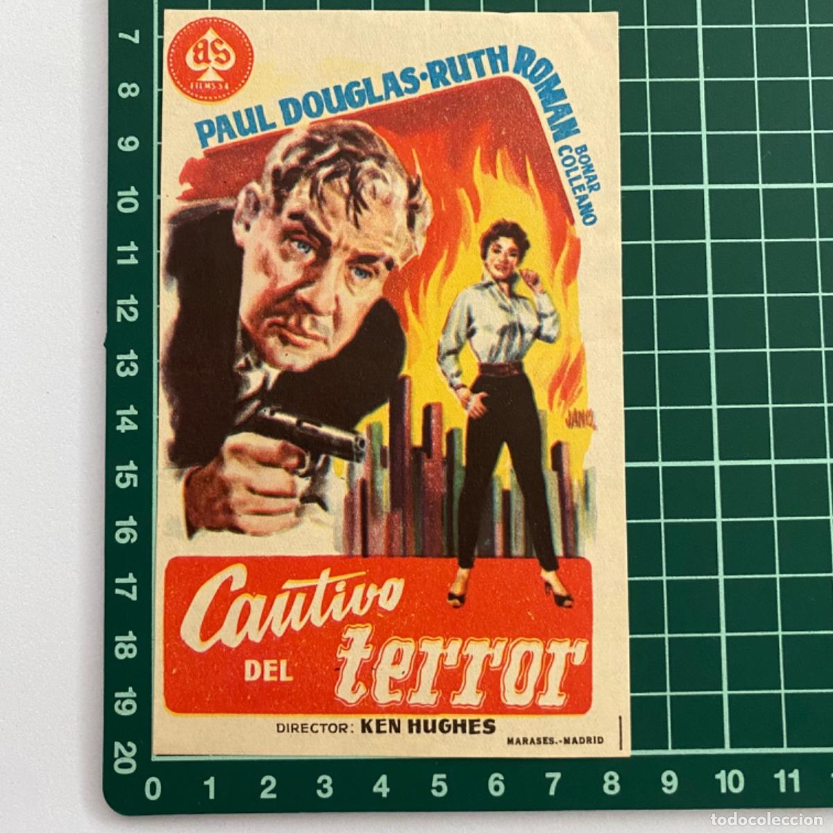 Cine: folleto de mano programa de cine pelicula Cautivo del terror - Foto 1