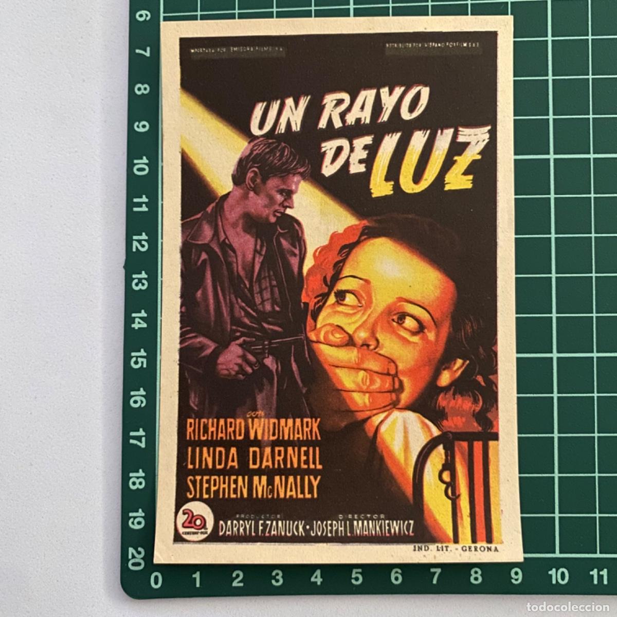 Cine: folleto de mano programa de cine pelicula Un rayo de luz - Foto 1