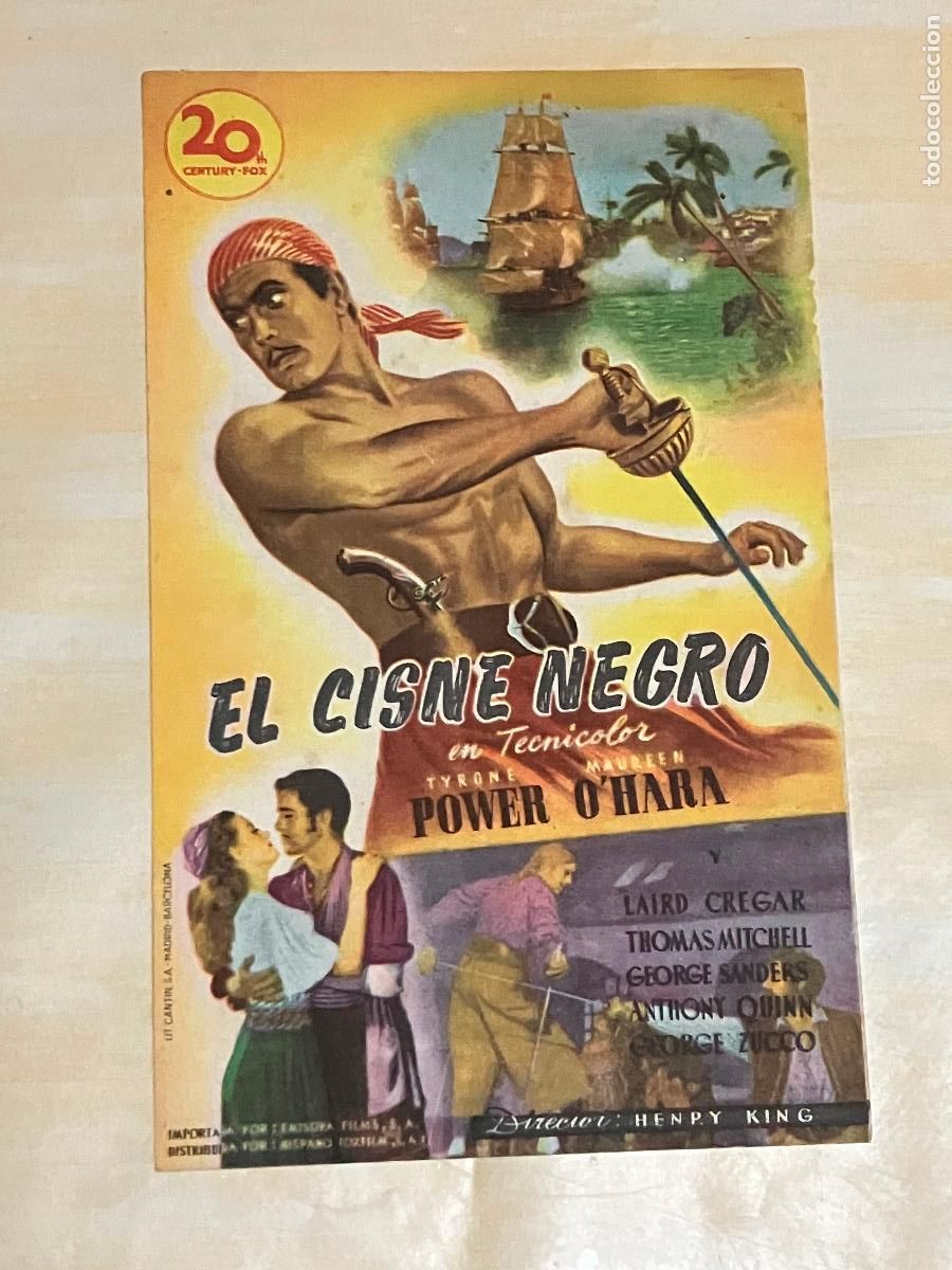  Flyers Publicitaires de films Anciens: El cisne negro - Programa de cine S/P